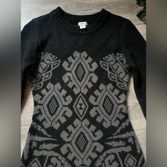 Element Eden long sleeve sweater fit and flare dress in gray and black. Size S - Picture 2 of 9